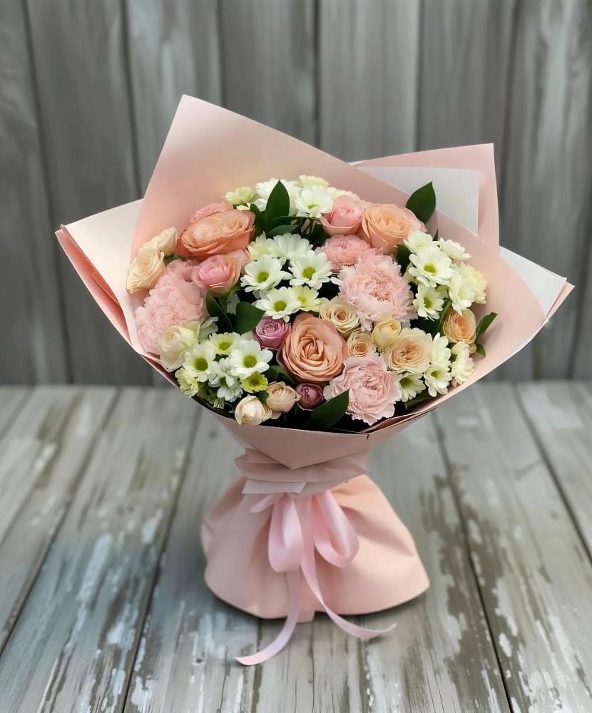 Букет цветов из: Гвоздики, Розы и Хризантемы в Туринская Слобода