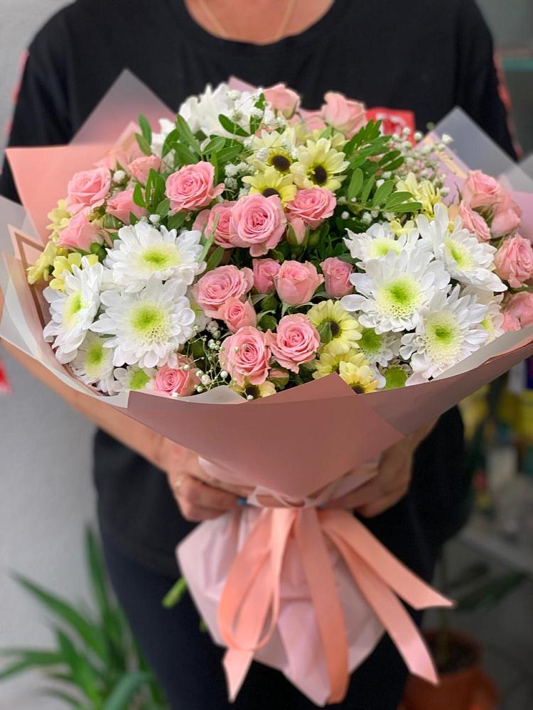 Букет цветов из: Розы и Хризантемы в Туринская Слобода