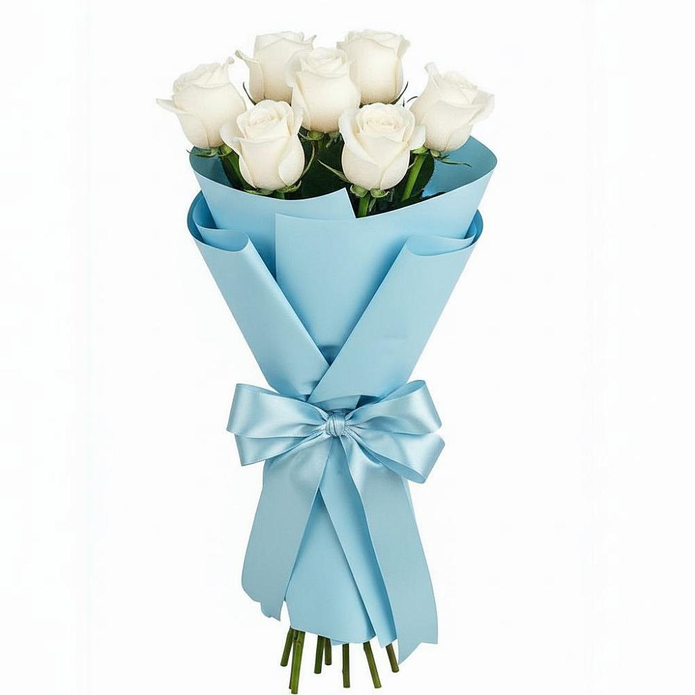 Букет 7 белых роз Проуд в Туринская Слобода