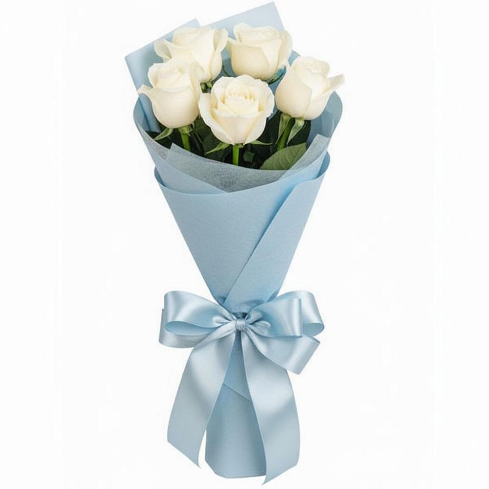 Букет 5 Белых роз Проуд в Туринская Слобода