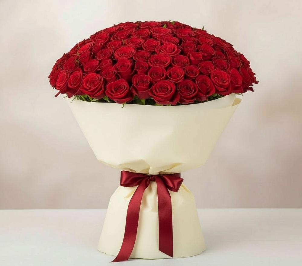 Букет 101 Красная роза Милано в Туринская Слобода