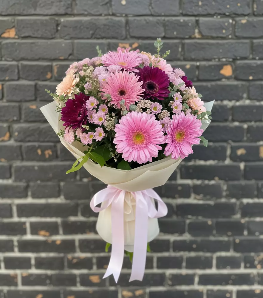 Букет цветов из: Герберы и Хризантемы в Туринская Слобода