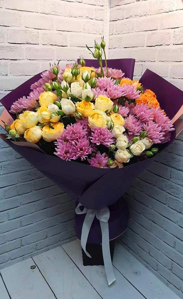 Букет цветов из: Хризантемы и Розы в Туринская Слобода