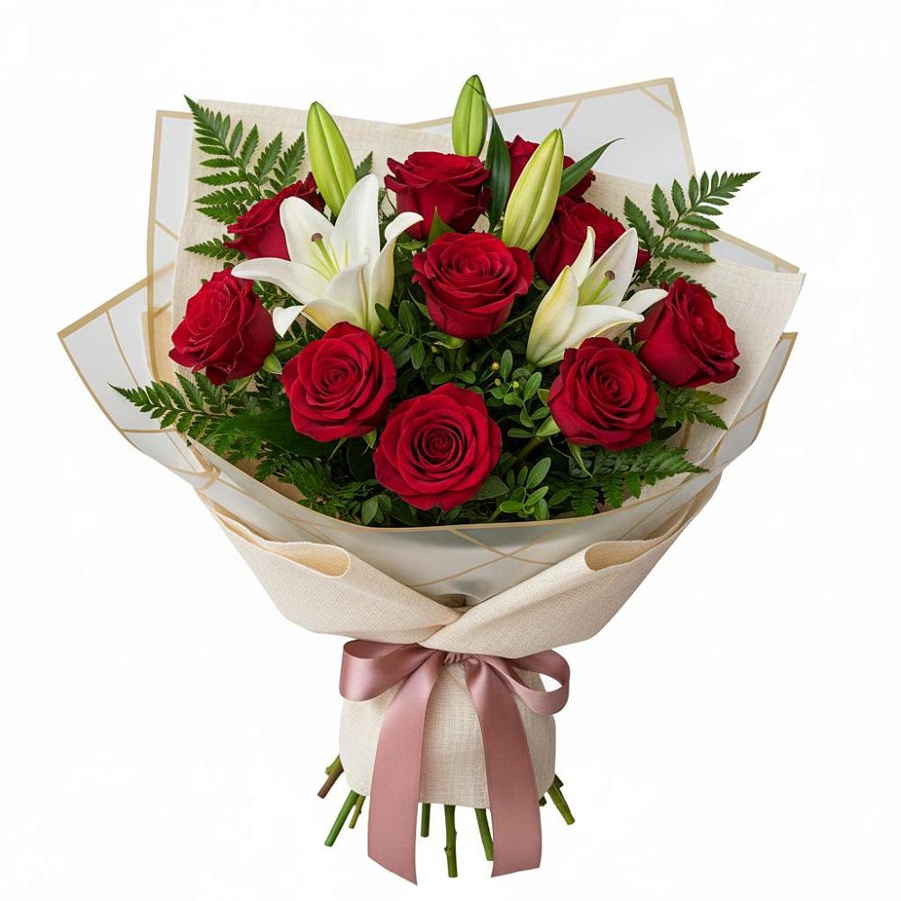 Букет цветов из: Лилии и Розы в Туринская Слобода