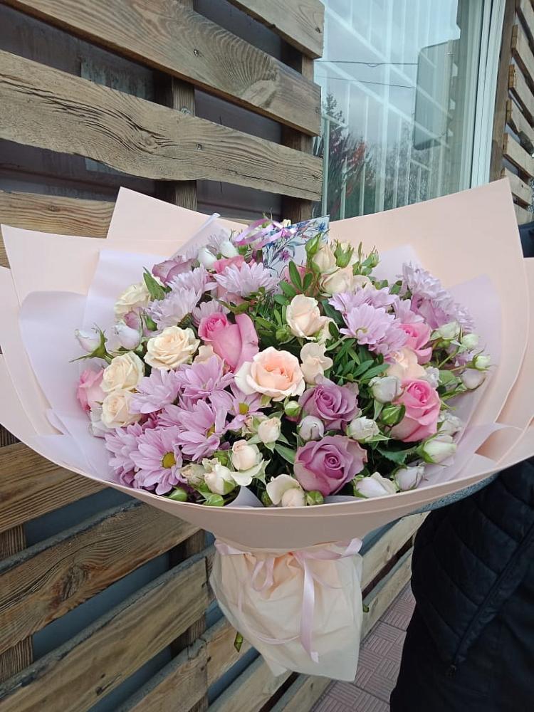 Букет цветов из: Розы и Хризантемы в Туринская Слобода