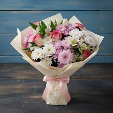 Букет цветов из:  Хризантемы, Альстромерии и Розы #REPLACE_PRED# Туринская Слобода