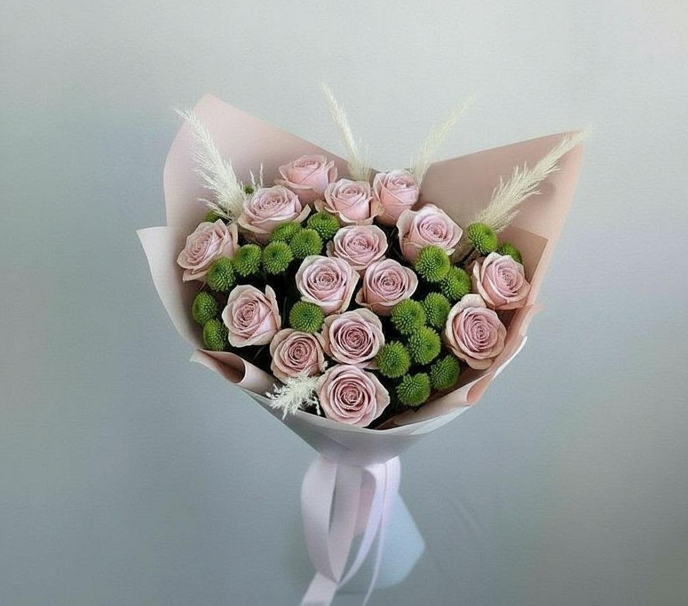 Букет цветов из: Розы и Хризантемы в Туринская Слобода