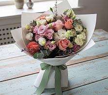 Букет цветов из:  Розы, Лизиантусы и Гвоздики в Туринская Слобода