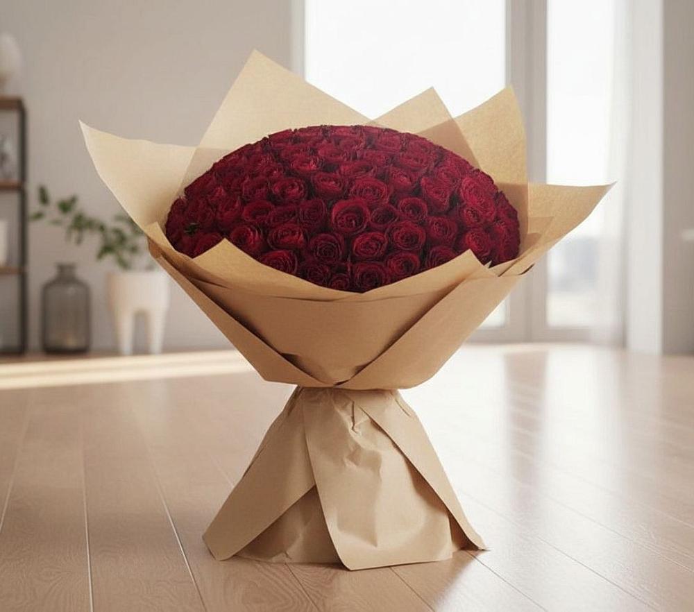 Букет 101 Красная роза в Туринская Слобода