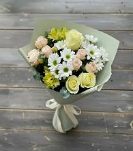 Букет цветов из:  Альстромерии, Розы и Хризантемы в Туринская Слобода