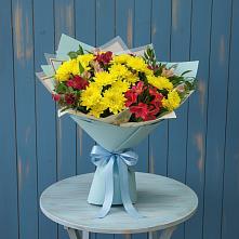 Букет цветов из:  Альстромерии и Хризантемы в Туринская Слобода