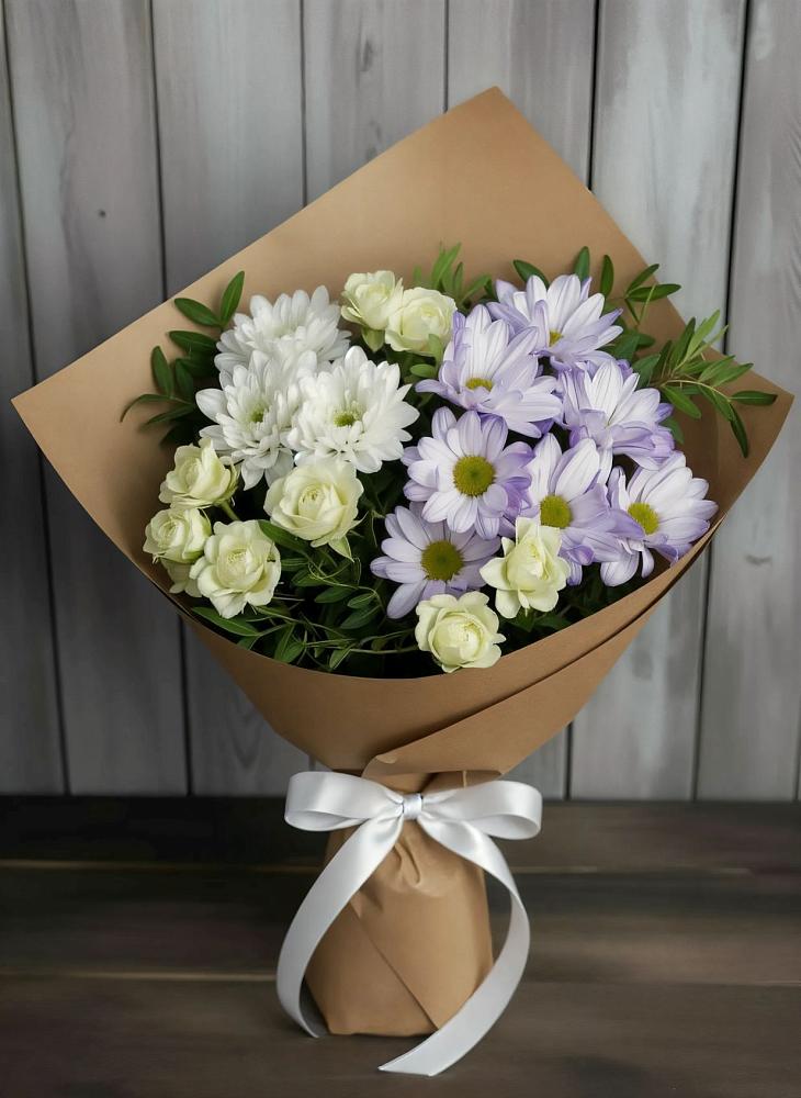 Букет цветов из: Хризантемы и Розы в Туринская Слобода